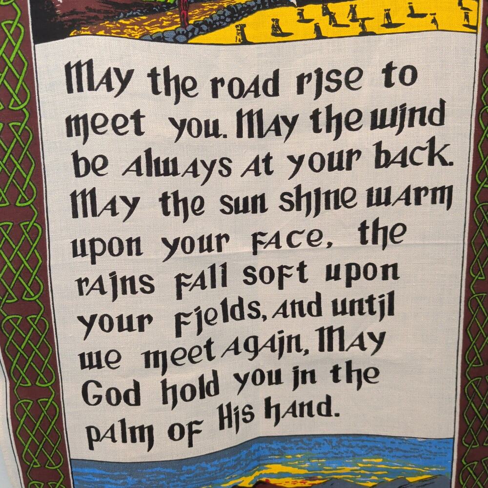 Ulster Weavers 100% Pure Irish Linen Dishcloth Irish Blessing Poem Traditional - Picture 3 of 7